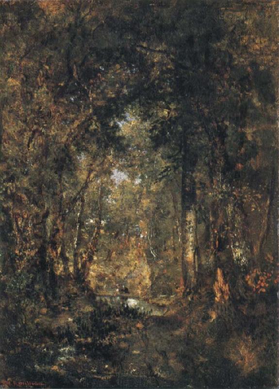 Theodore Rousseau In the Wood at Fontainebleau